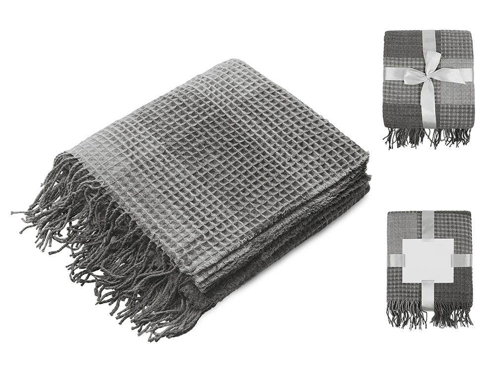 Плед акриловый Gaufre, серый-0