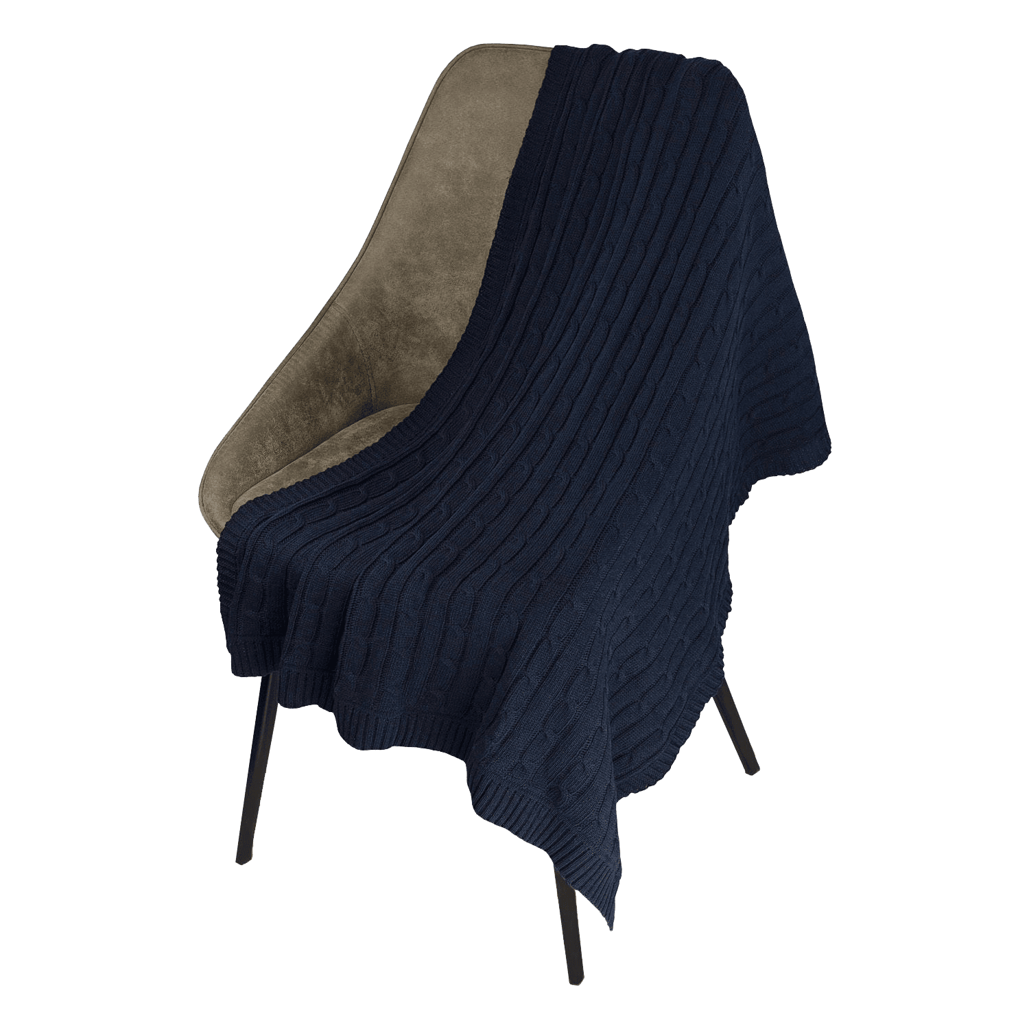 Плед Fado вязаный, синий (без подарочной коробки)-0