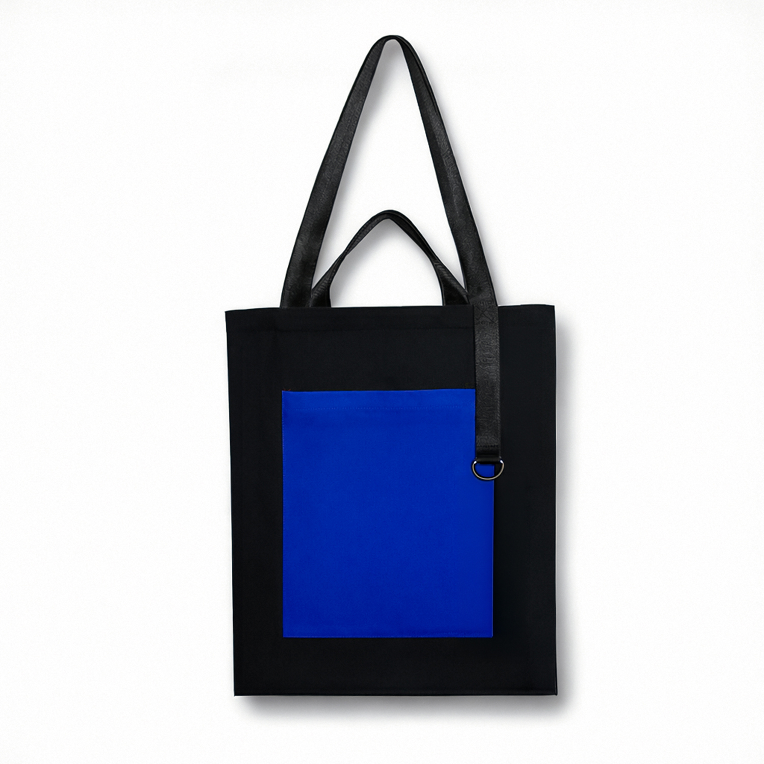 Шоппер Superbag Big Pocket, с карманом на молнии (черный с синим)-1