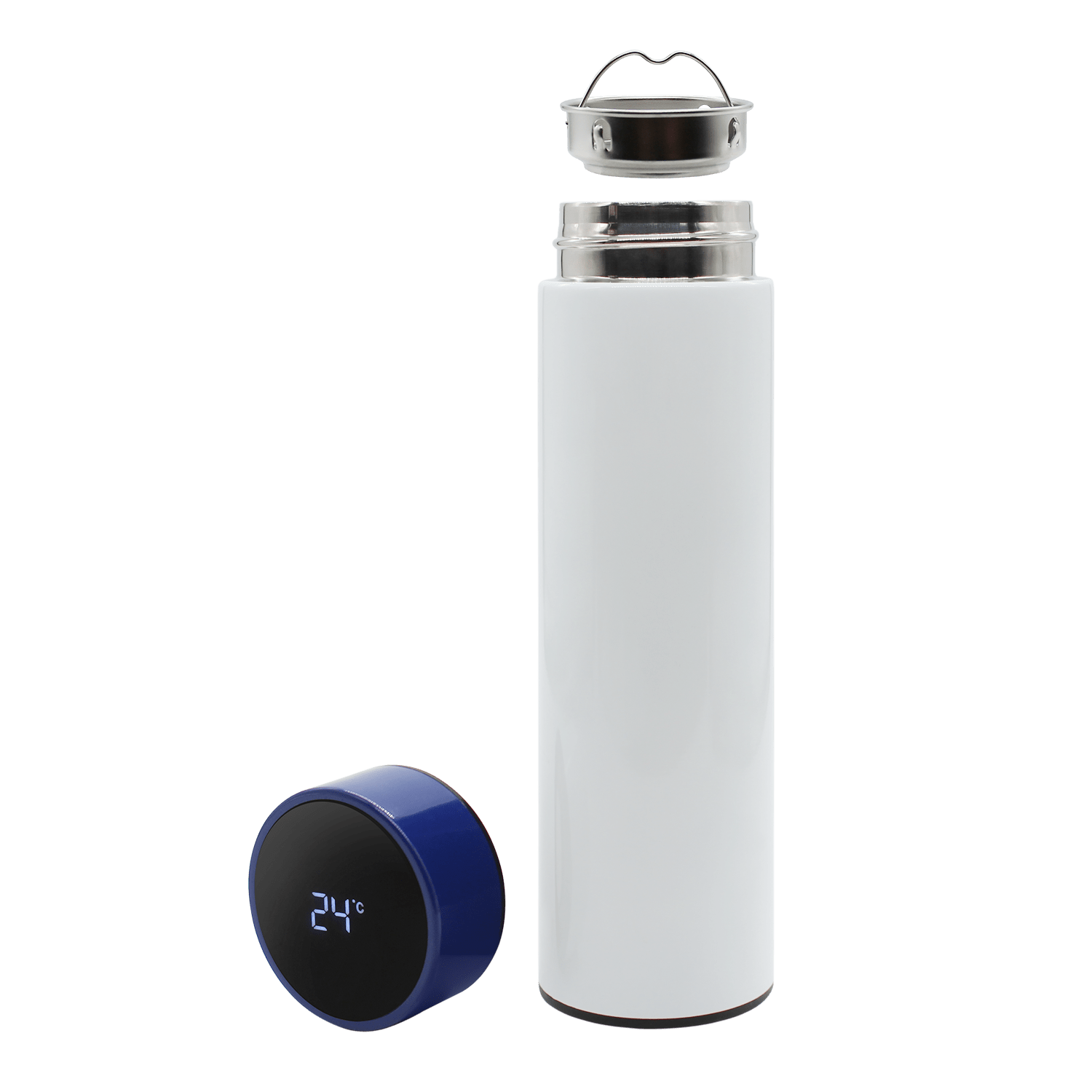 Термос Reactor duo white с датчиком температуры (белый с синим)-2