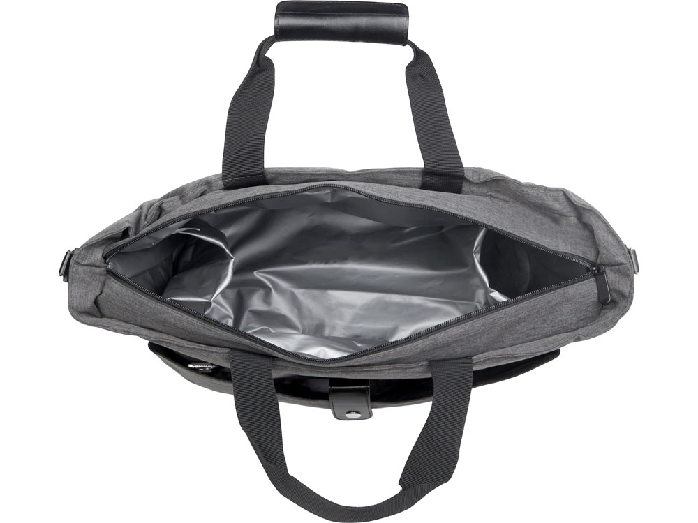 Сумка-холодильник Fabrizio со штопором, серый/черный-3