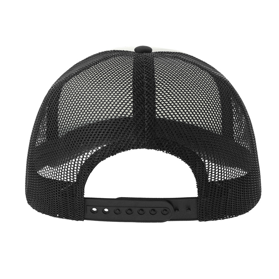 Бейсболка RAPPER-S, 5 клиньев, пластиковая застёжка, белый, черный-7