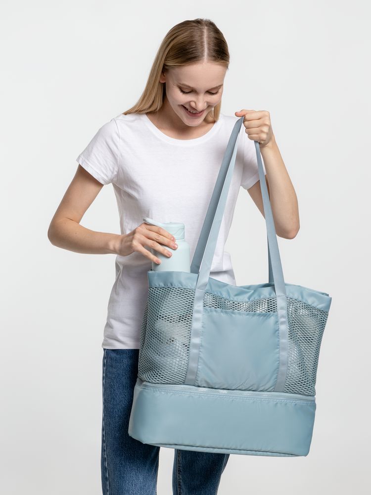 Шопер с термоотделением Verkko, серо-голубой-4