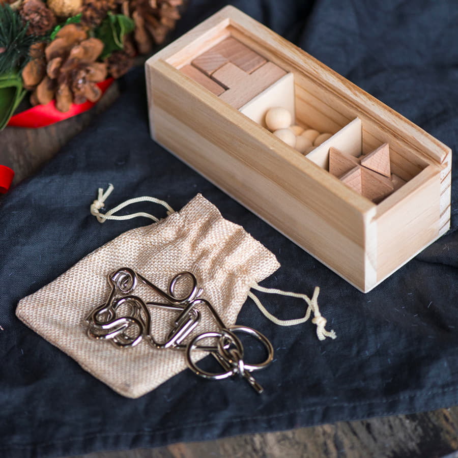 Набор дорожных игр GENIUM, дерево, бежевый-4