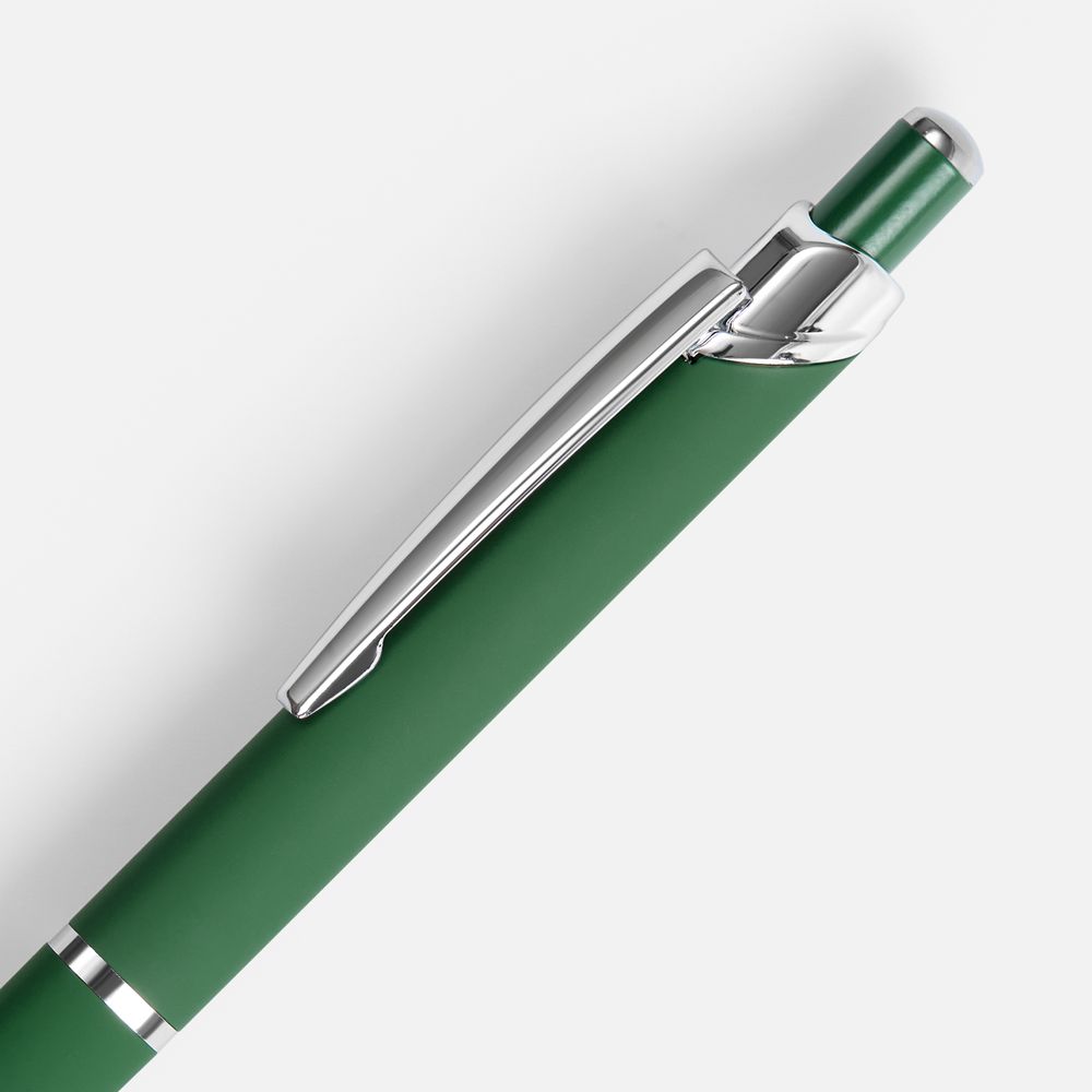 Ручка шариковая Chromos Soft Touch, зеленая-2