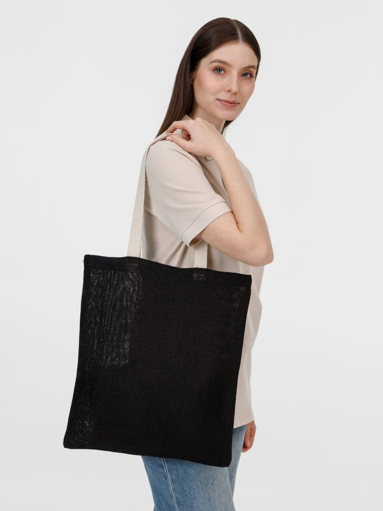 Холщовая сумка на плечо Juhu, черная-6