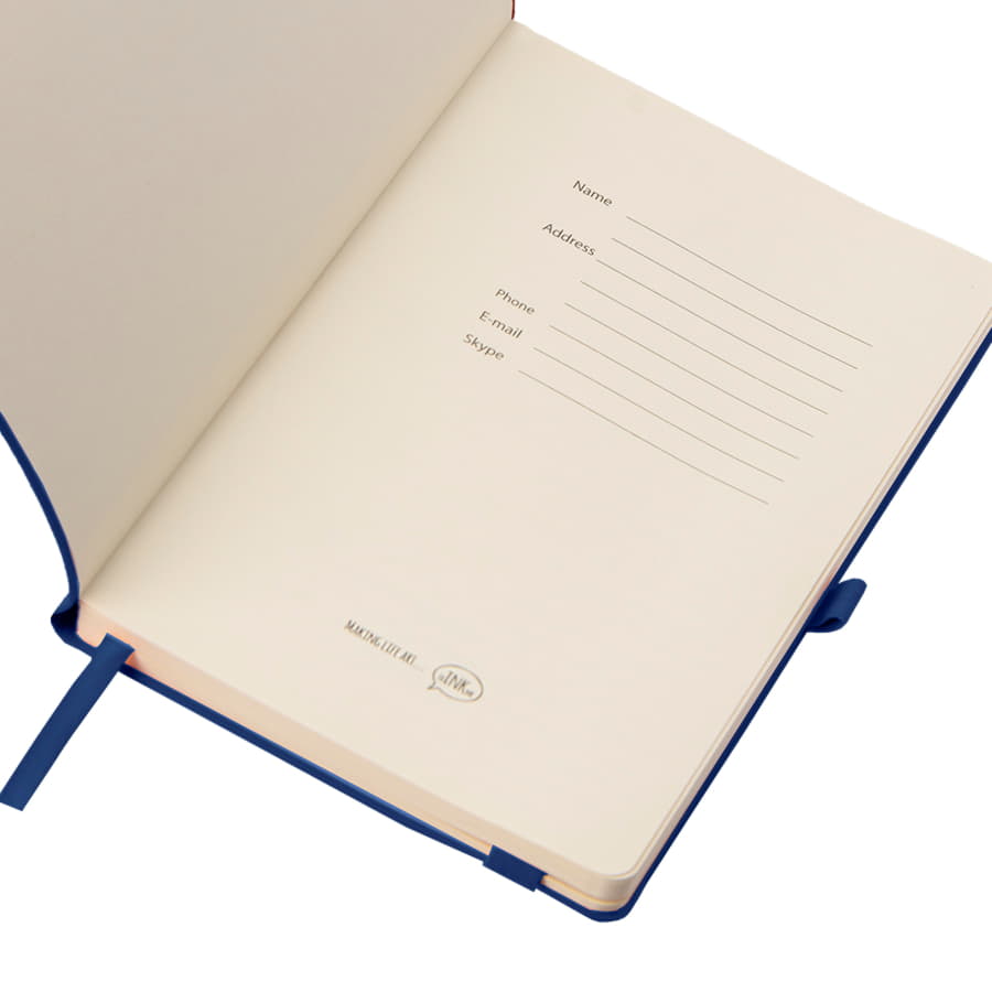 Бизнес-блокнот GRACY на резинке, формат А5, в линейку, синий-4