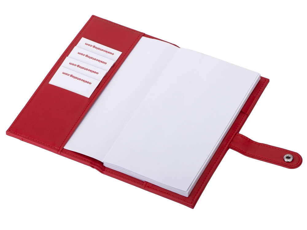 Блокнот-кошелек с сменным блоком А6 Wall Street, 64 листа, красный-3