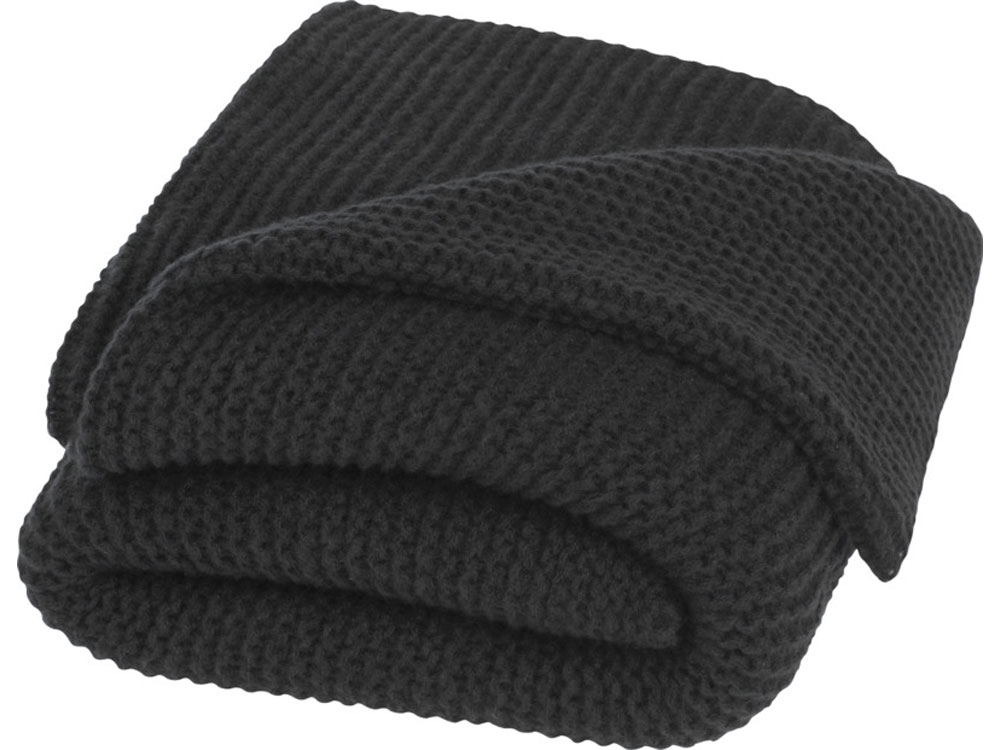 Вязанное одеяло Suzy 150 x 120 см из полиэстера, сплошной черный-0