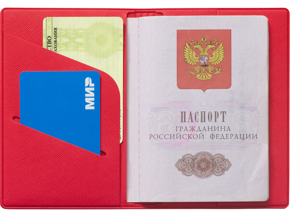 Обложка для паспорта Favor, красная-4