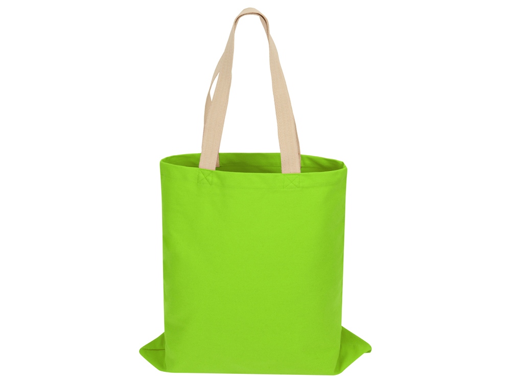 Сумка для шопинга Steady из хлопка с парусиновыми ручками, 260 г/м2, зеленое яблоко-2