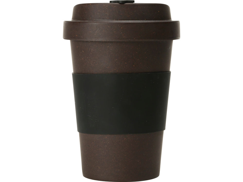 Стакан из кофе с силиконовой манжетой Latte, коричневый-3