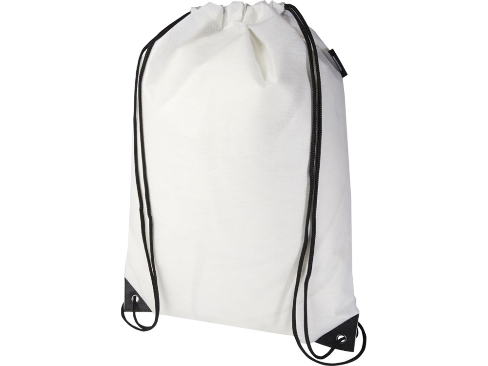 Рюкзак-мешок  на шнурке Evergreen из переработанного нетканого материала, белый-0