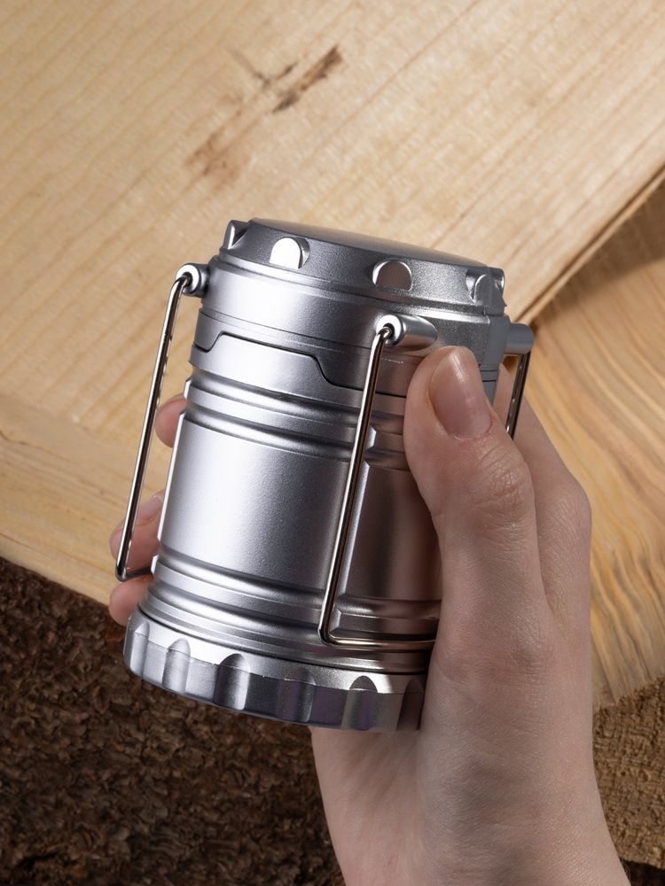 Кемпинговый фонарь Lindau, серебристый-4