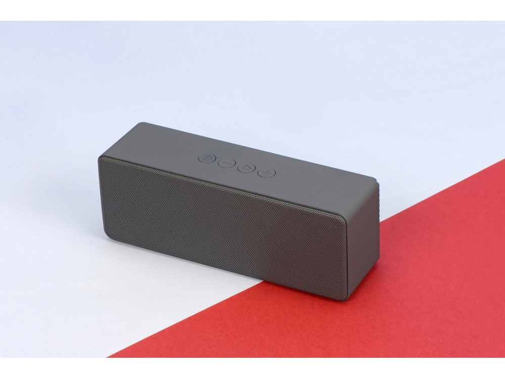 Портативная колонка Bar со стереодинамиками soft touch, серый-9