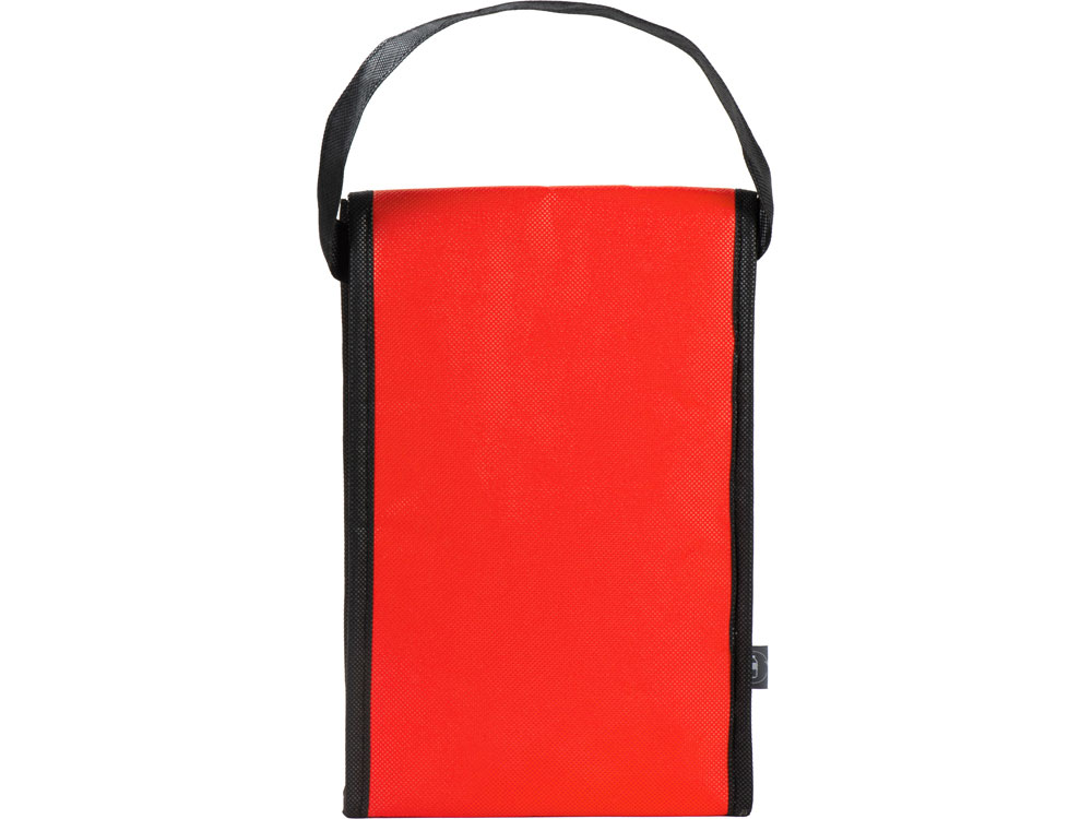 Сумка-холодильник Reviver на липучке из нетканого переработанного материала, красный-3