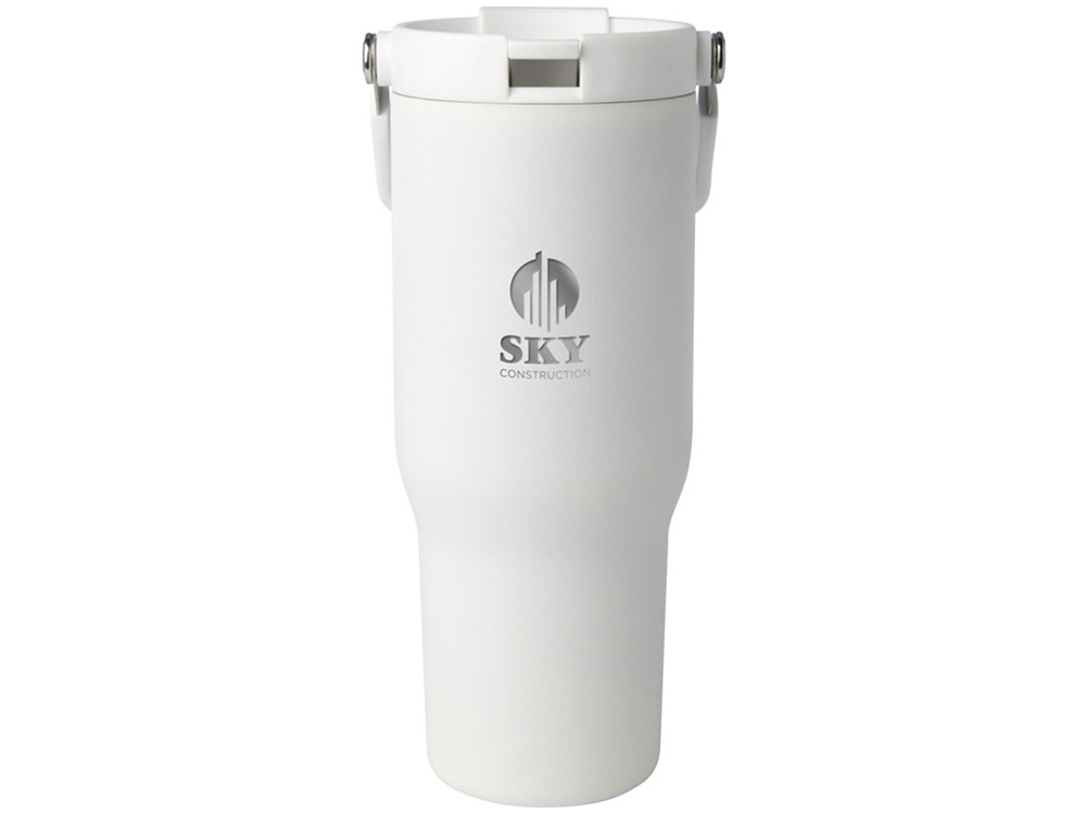 Термостакан Bronx объемом 900 мл из меди и переработанной нержавеющей стали, сертифицированной по стандарту RCS, с вакуумной изоляцией и крышкой с двойной функцией - Белый-7