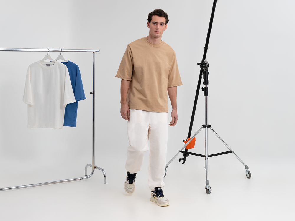 Футболка оверсайз унисекс Kosmos 2.0, бежевая-5