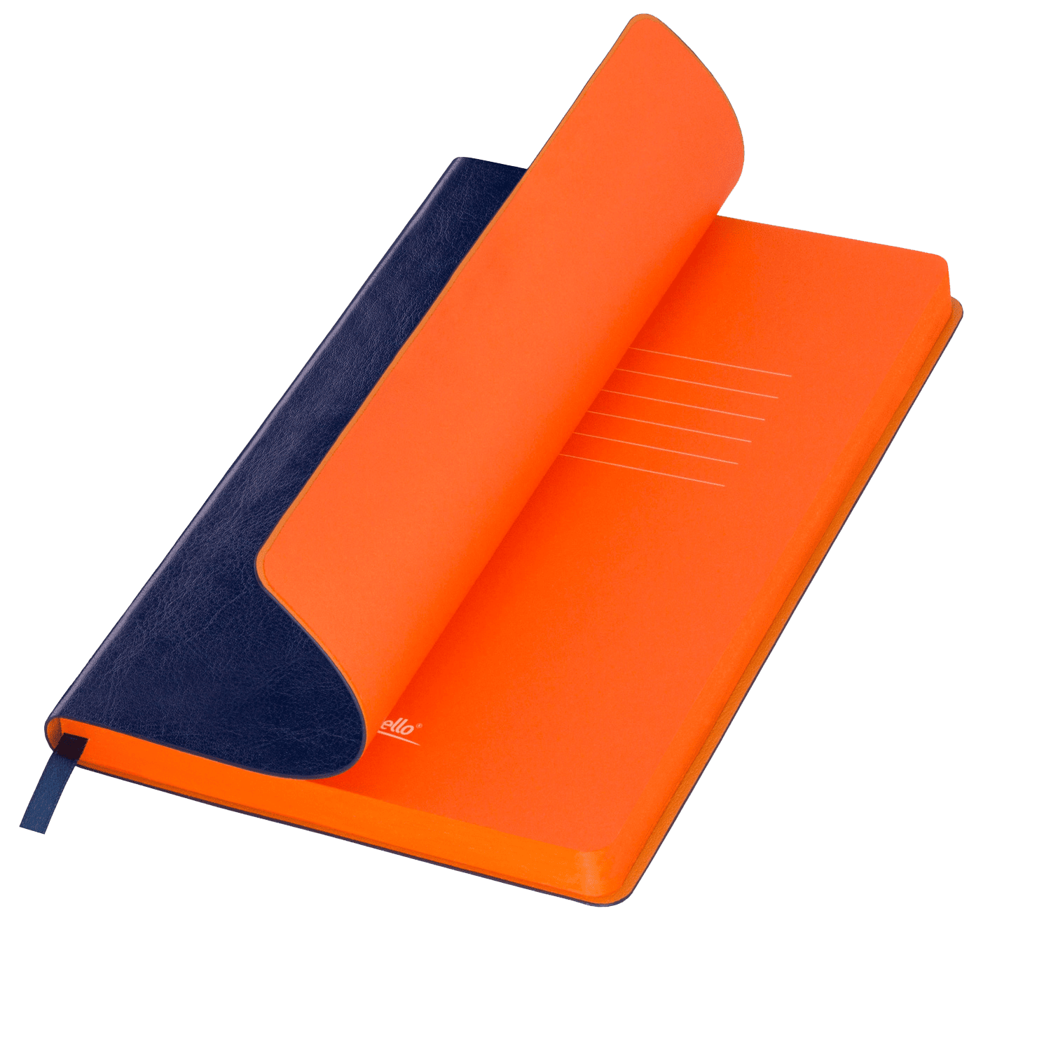 Ежедневник Ривер Сайд (River side) недатированный, синий/оранжевый (с упаковкой, со стикерами)-0