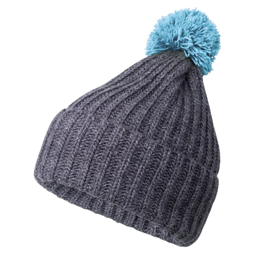 Шапка и шарф GoSnow с ярким пoмпоном и кисточками, голубой-2