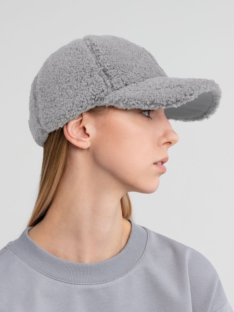 Бейсболка Oblako, утепленная, серая-6