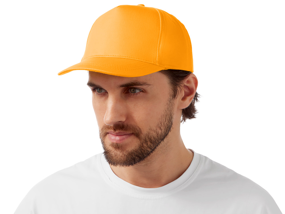 Бейсболка Мемфис 230 5-панельная, оранжевая-1