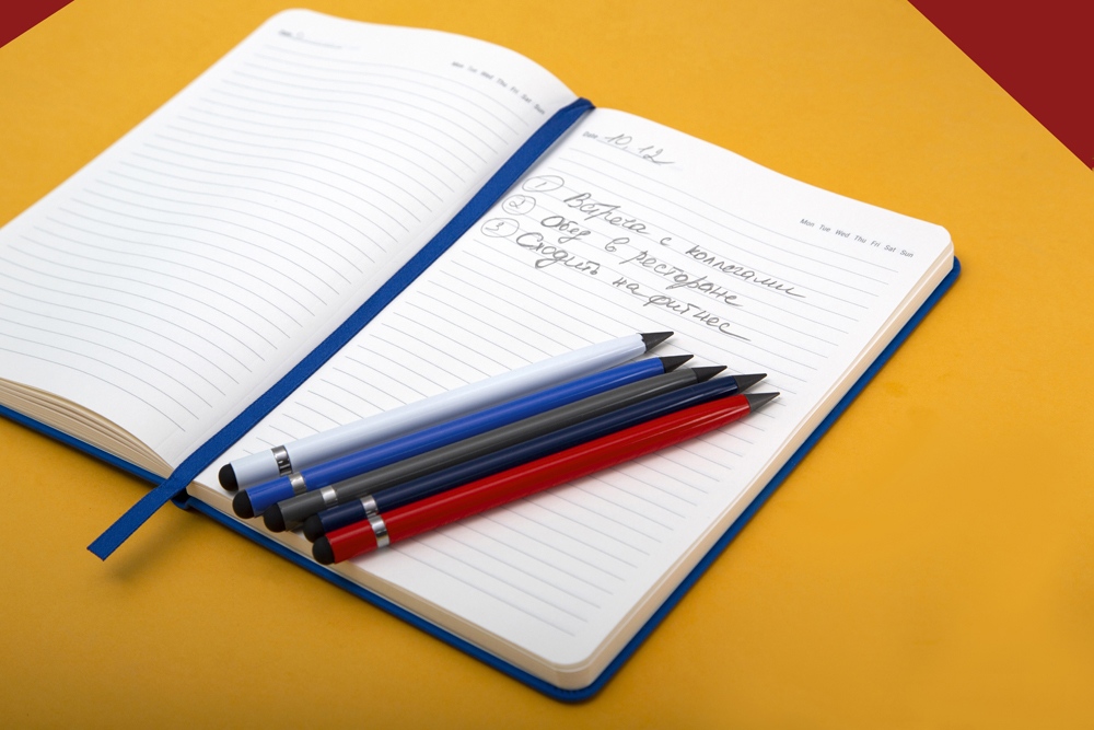 Вечный карандаш Eternal со стилусом и ластиком, синий-3