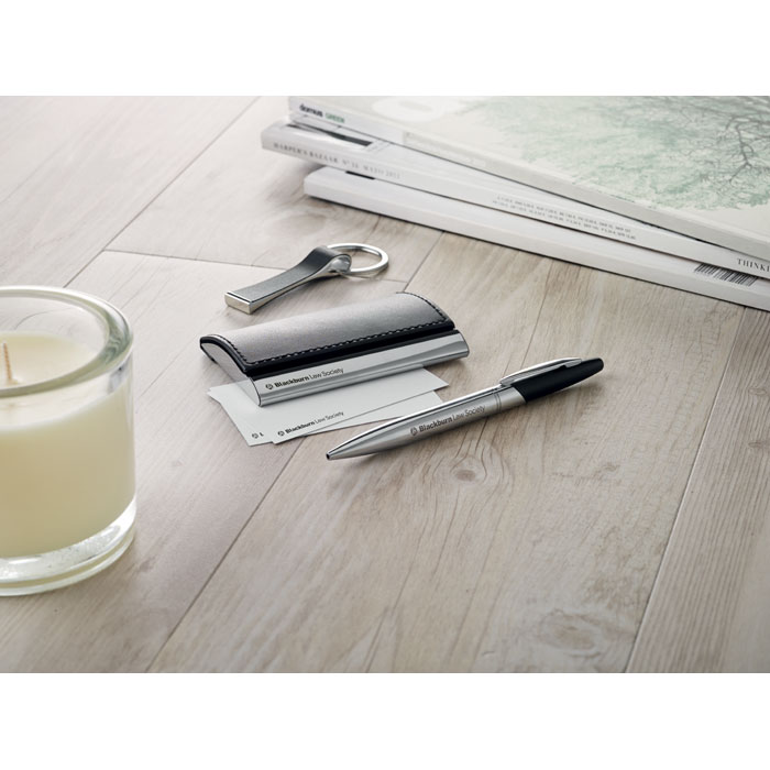 Набор: ручка, брелок, черный-11