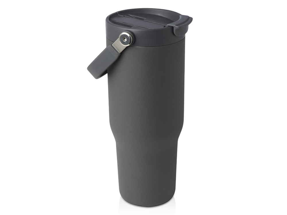 Термостакан Bronx объемом 900 мл из меди и переработанной нержавеющей стали, сертифицированной по стандарту RCS, с вакуумной изоляцией и крышкой с двойной функцией - Серый-0