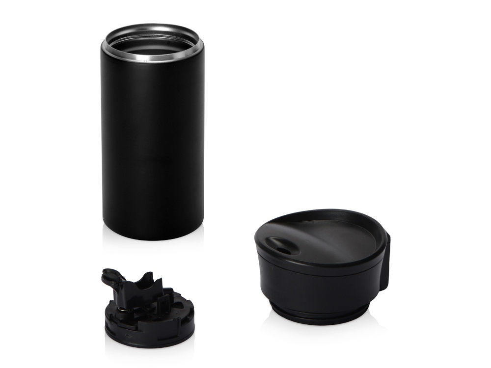 Вакуумная термокружка с кнопкой Upgrade, Waterline, тубус, черный-3