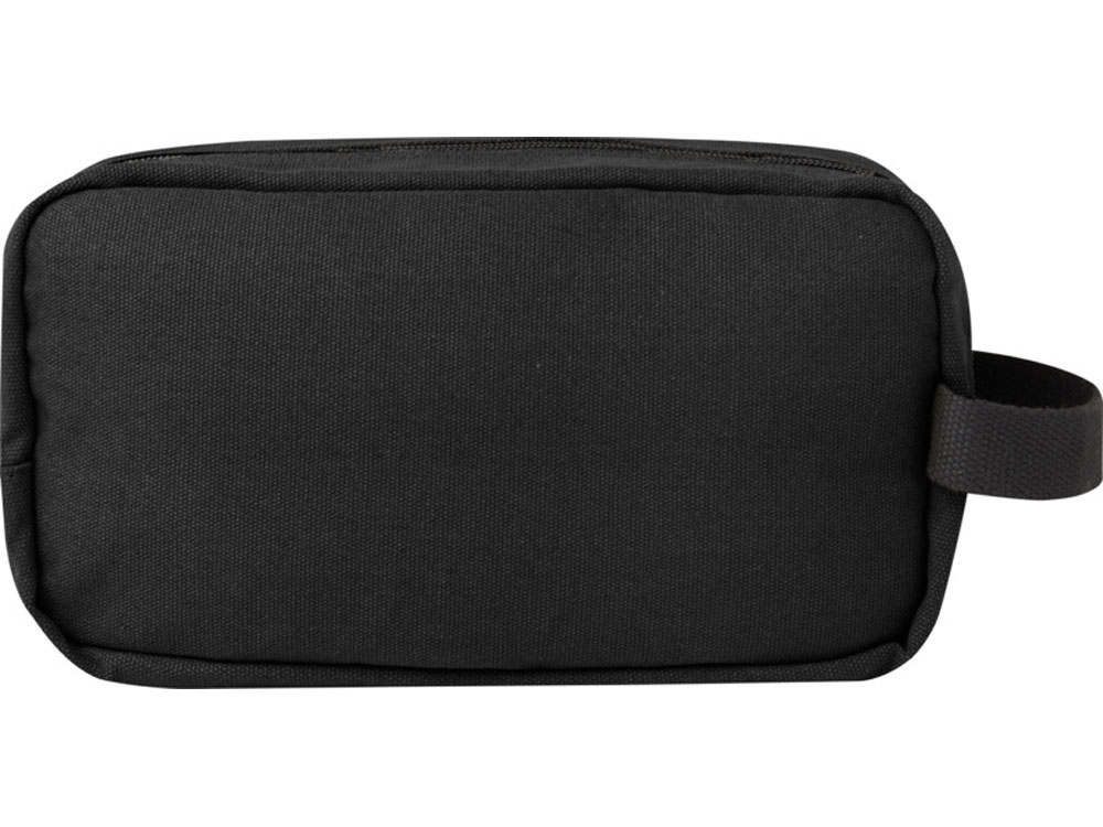 Косметичка Joey из холста, переработанного по стандарту GRS, объемом 3,5 л, сплошной черный-2