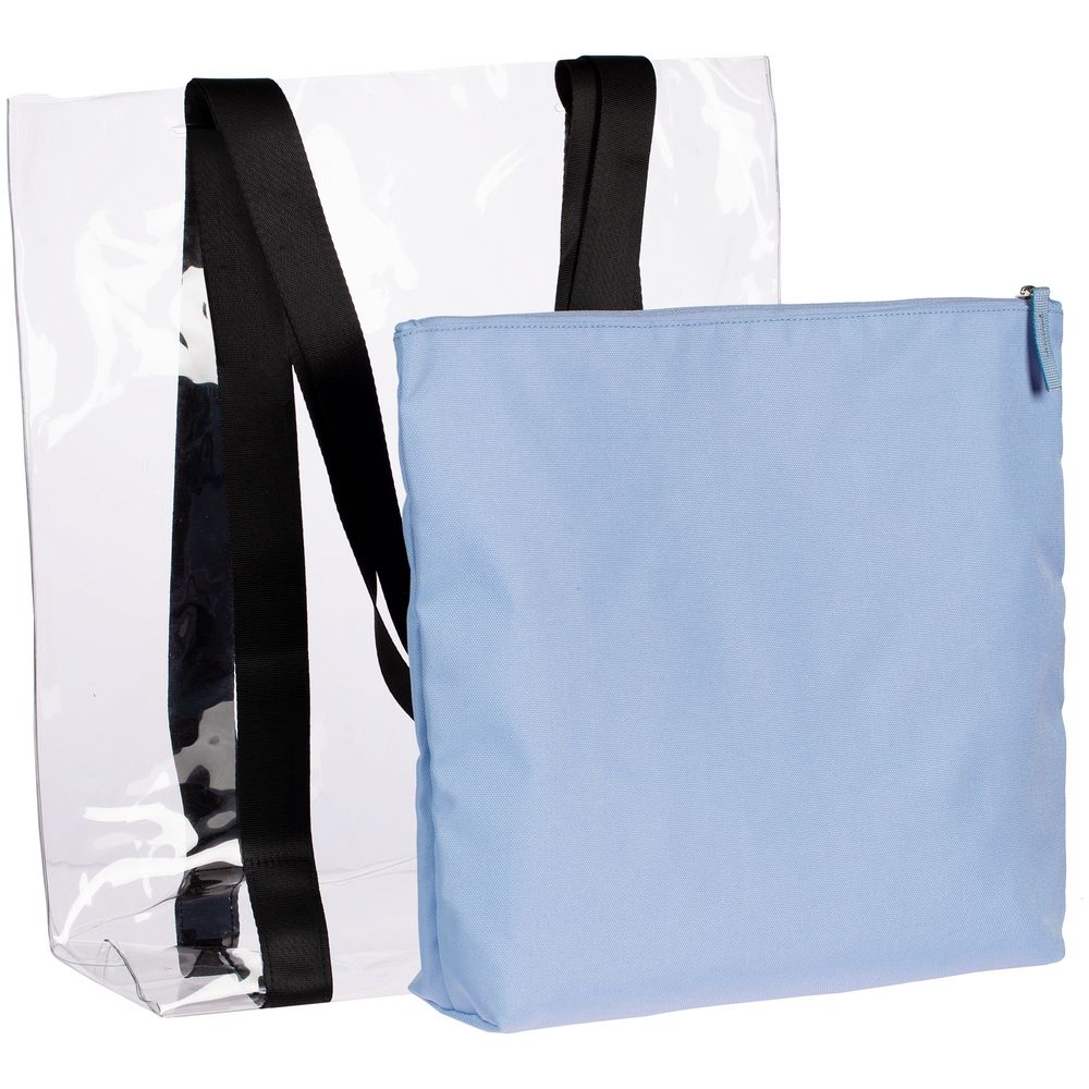 Шопер Clarity с голубым органайзером, прозрачный-2