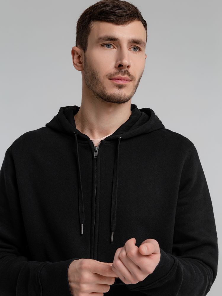 Толстовка на молнии с капюшоном унисекс King, черная-3