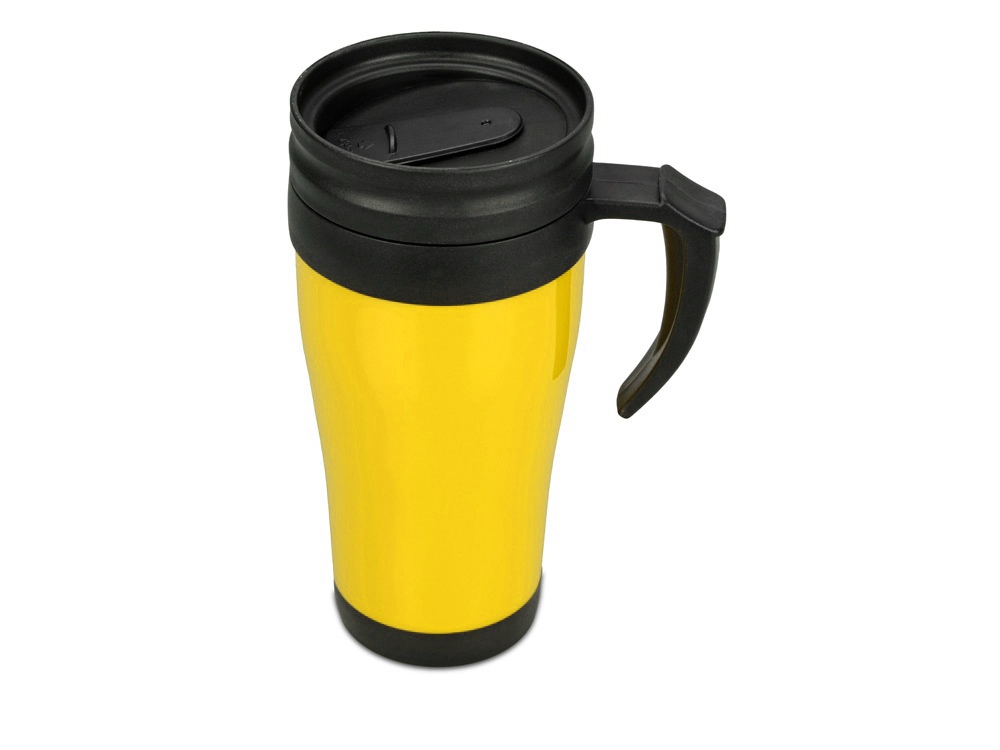 Подарочный набор с пледом, термокружкой и миндалем в шоколадной глазури Tasty hygge, желтый-4