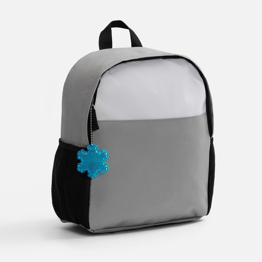 Пешеходный светоотражатель с цепочкой «Снежинка», синий-1