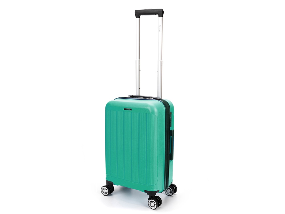 Чемодан TORBER В Отпуск, ярко-бирюзовый, полипропилен, 55 х 36 х 21,5 см, 37 л-0