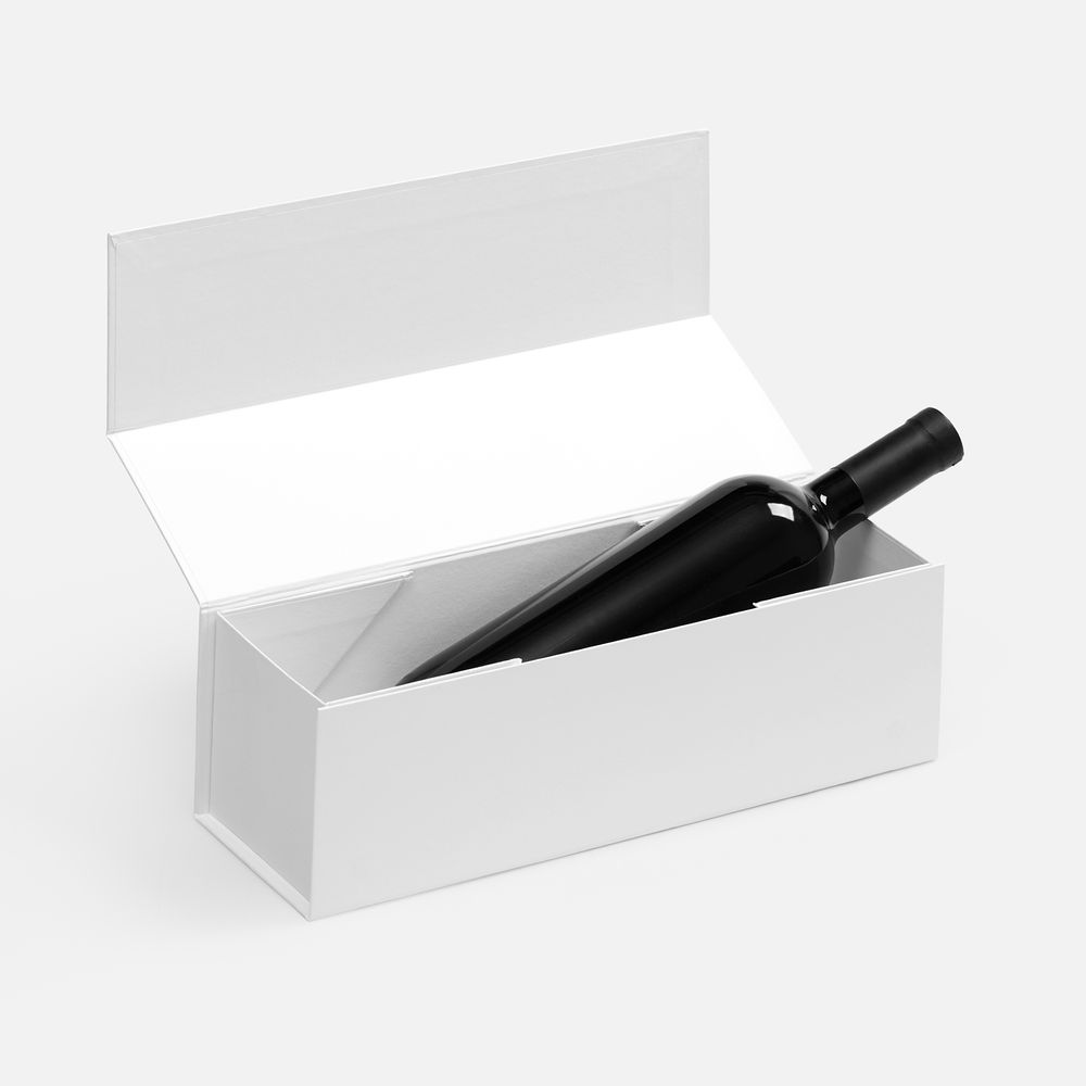 Коробка складная под бутылку Color Jacket Fold, белая-2