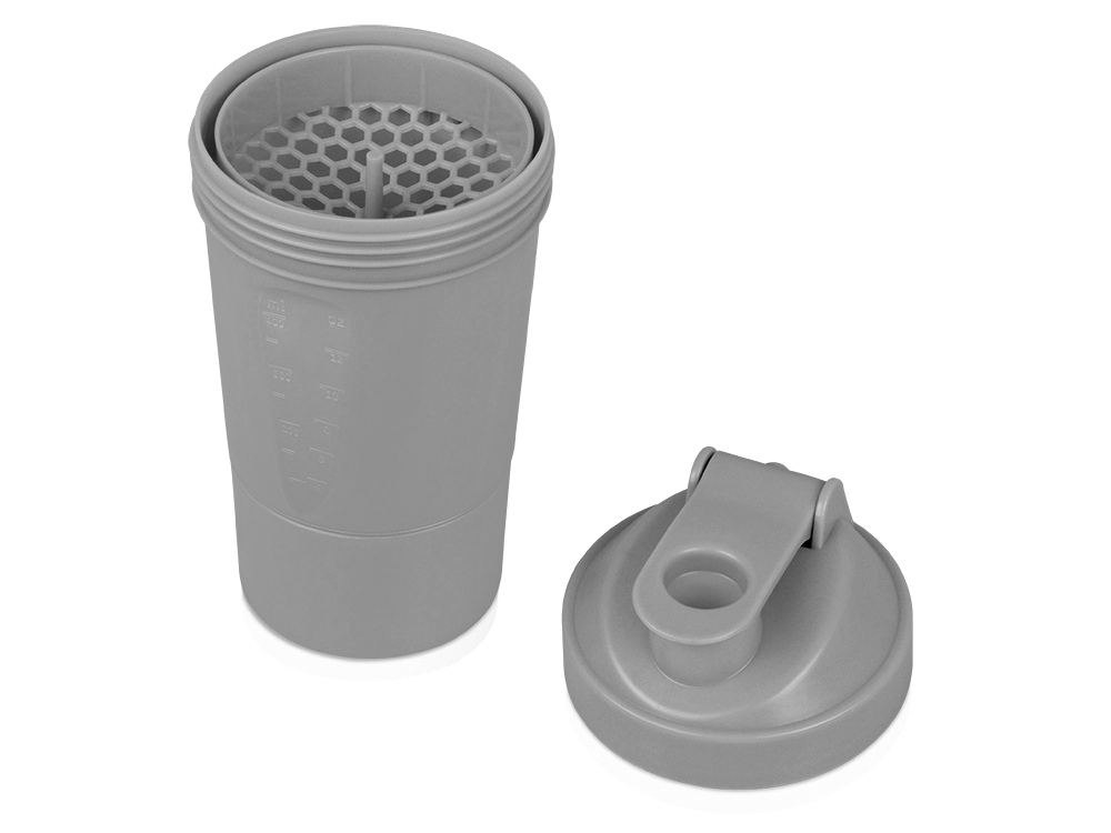 Шейкер для спортивного питания Level Up, серый-2