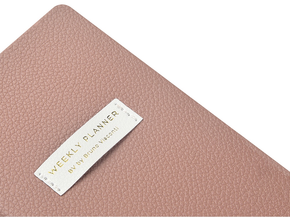 Еженедельник недатированный А6 Morandi. Пыльная роза с нашивкой, пыльно-розовый-2