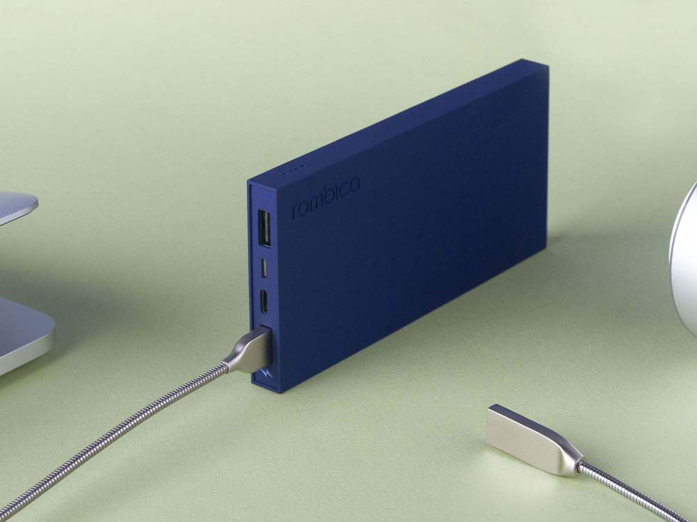 Внешний аккумулятор Rombica NEO ARIA Olive, 10000мАч, Soft-touch, PD, QCharge, Type-C, оливк/синий-5