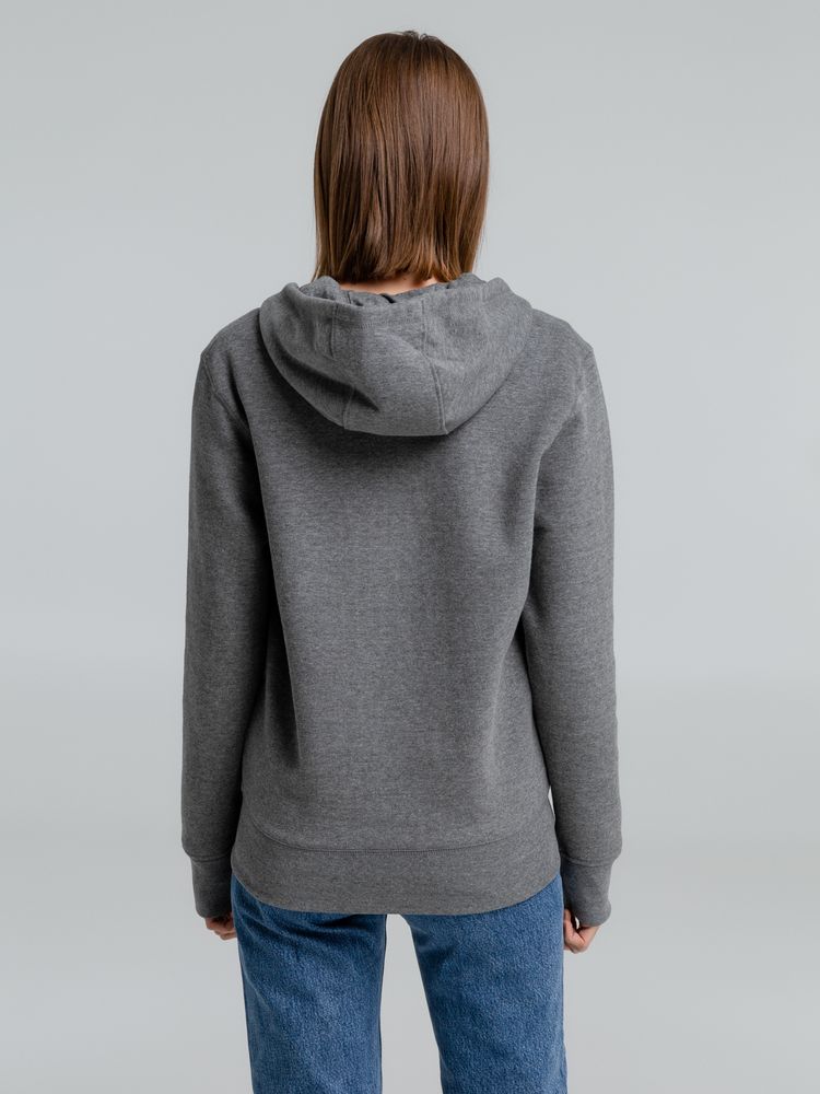 Толстовка на молнии с капюшоном унисекс King, темно-серый меланж-5