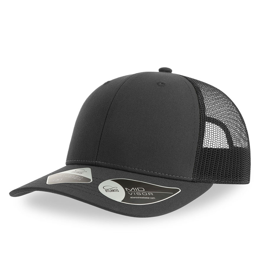 Бейсболка BRYCE, 6 клиньев, пластиковая застежка, переработанный полиэстер, темно-серый-0