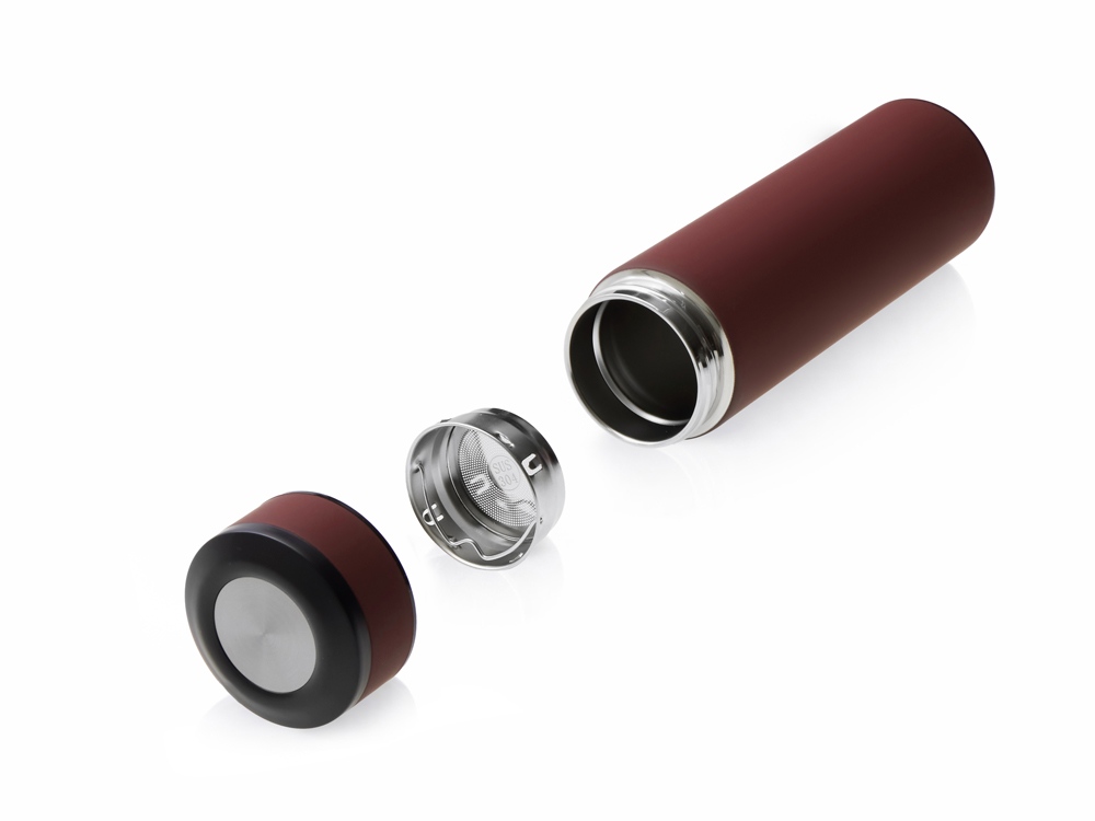 Термос Confident с покрытием soft-touch 420мл, бургунди-3