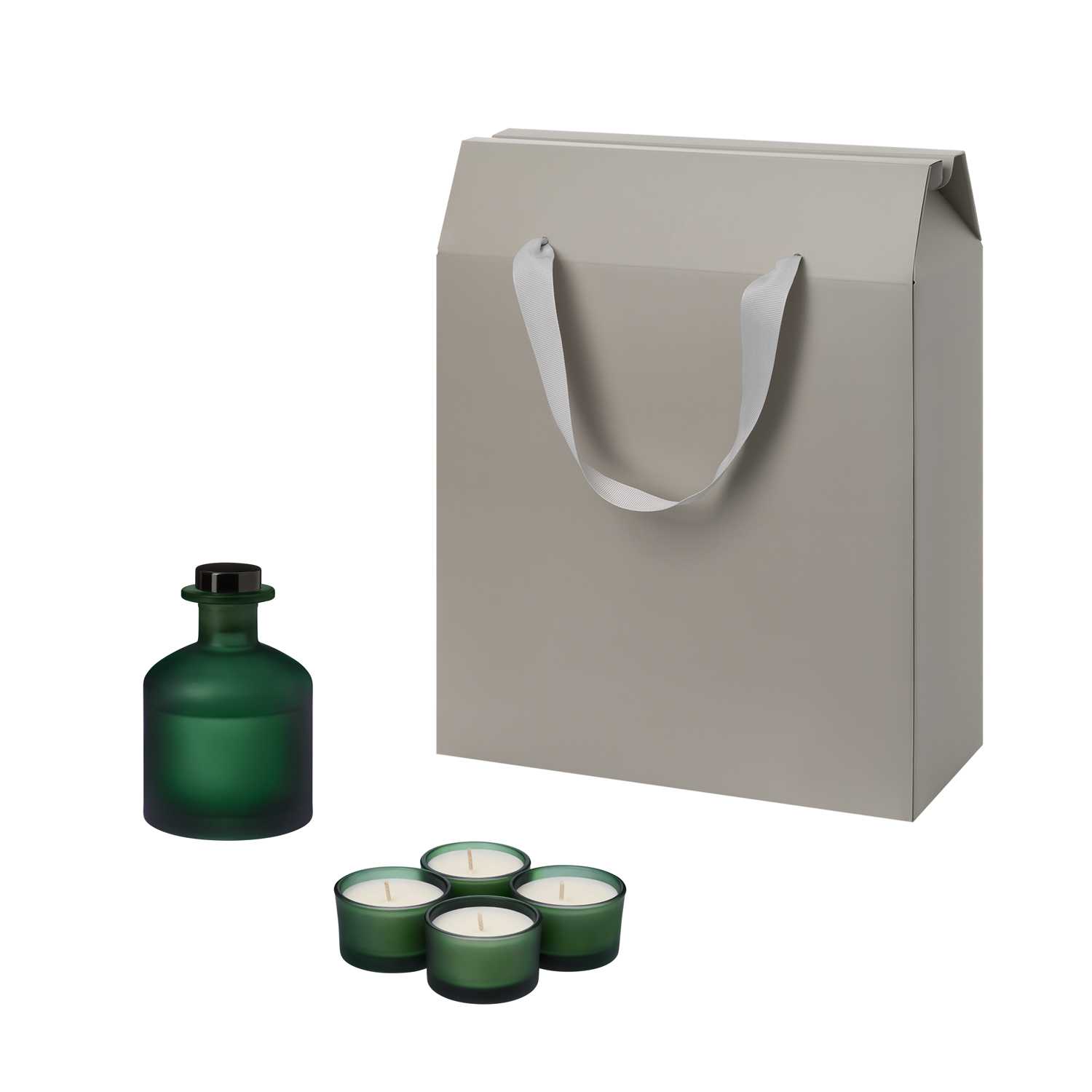 Подарочный набор Сенто (Sento), Мизу (Mizu), зеленый (свечи, диффузор)-0