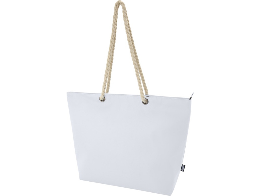 Panama пляжная эко-сумка-холодильник из переработанного материала, с ручками-шнурками 23L, белый-0