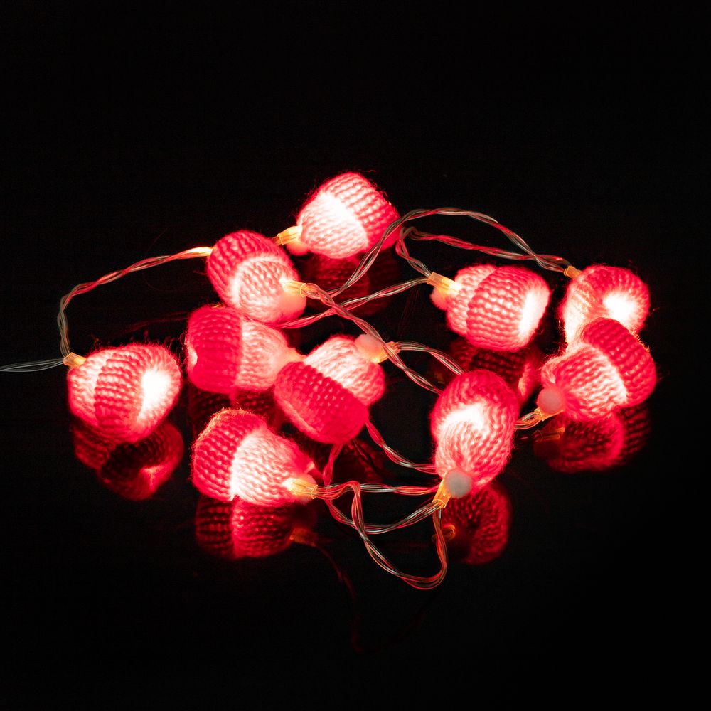 Гирлянда Cosy Poms, красная-3