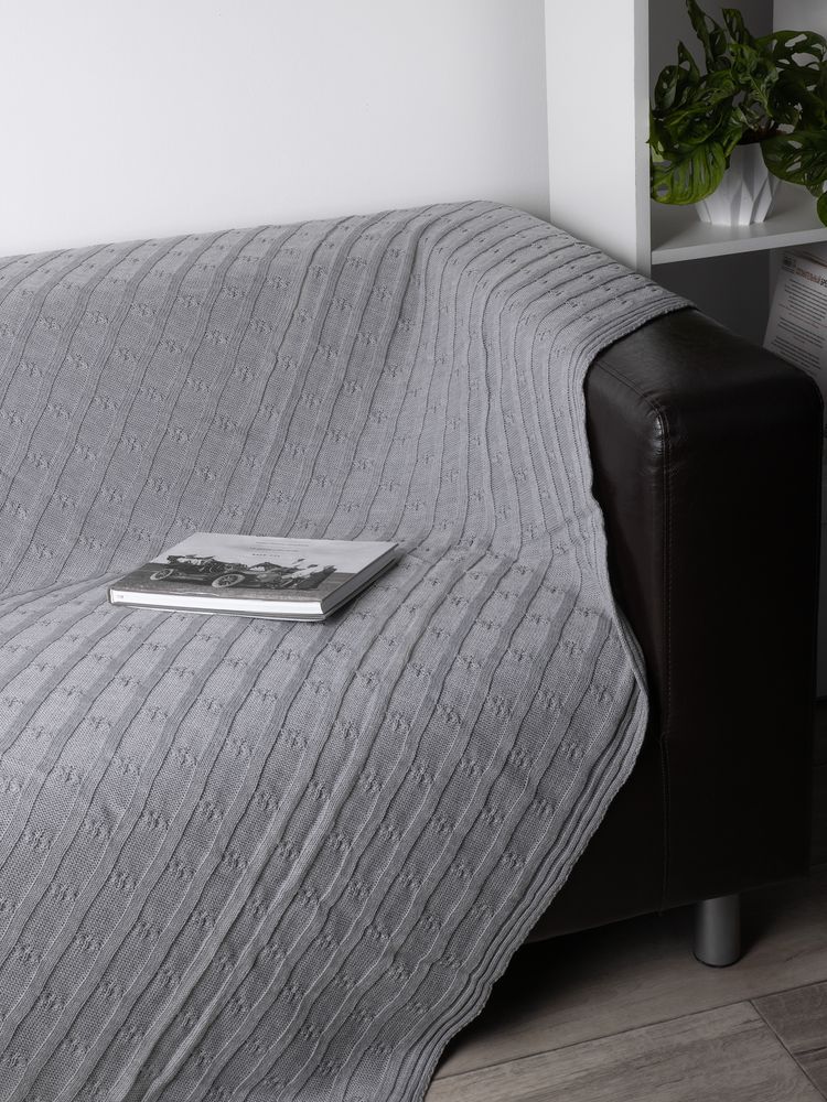 Плед Trenza, светло-серый-3