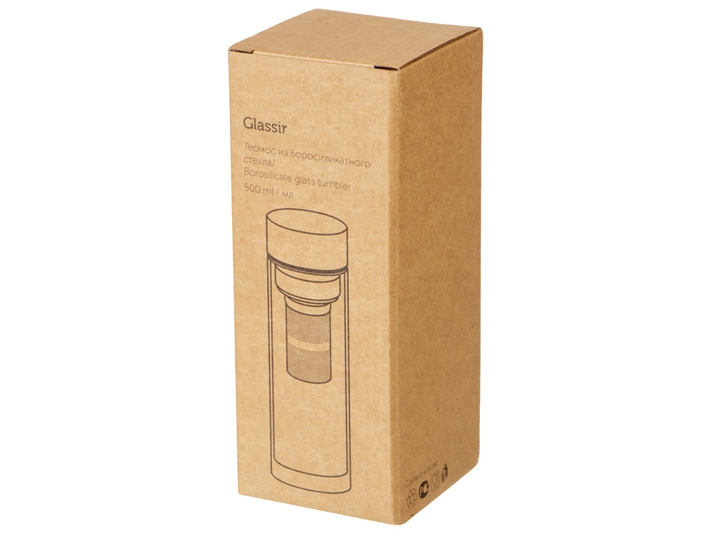 Стеклянная термобутылка Glassir, 500мл, черный-7