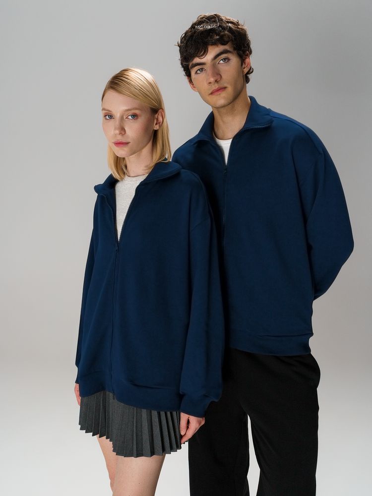 Толстовка унисекс Neofit, темно-синяя-6