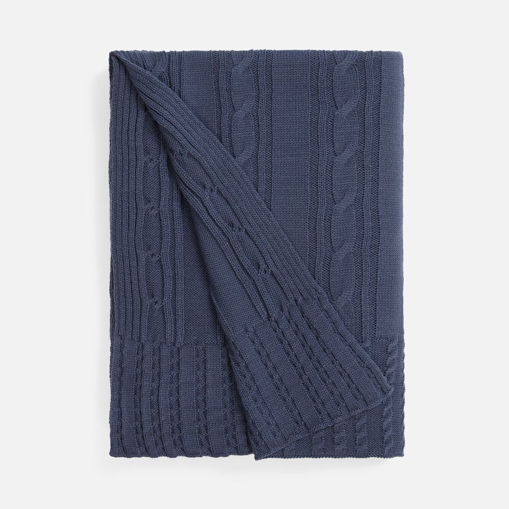 Плед Remitti, серо-синий (сланец)-0